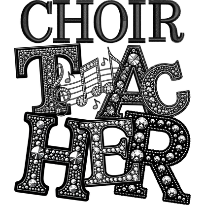 Rhinestone Embellished Choir Teacher Graphic Design