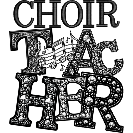 Rhinestone Embellished Choir Teacher Graphic Design