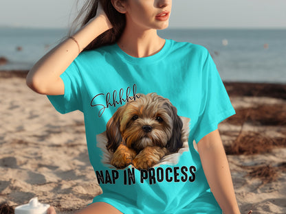 Shhhhh Nap in Process Cute Relaxed Dog T-shirt