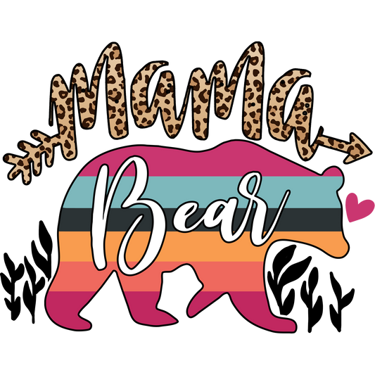 Mama Bear Leopard Print Arrow with Heart Design