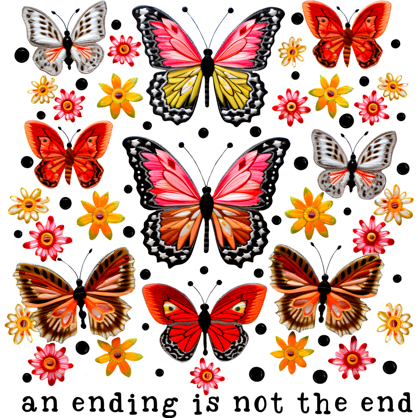 Colorful Butterfly Collection An Ending Is Not The End