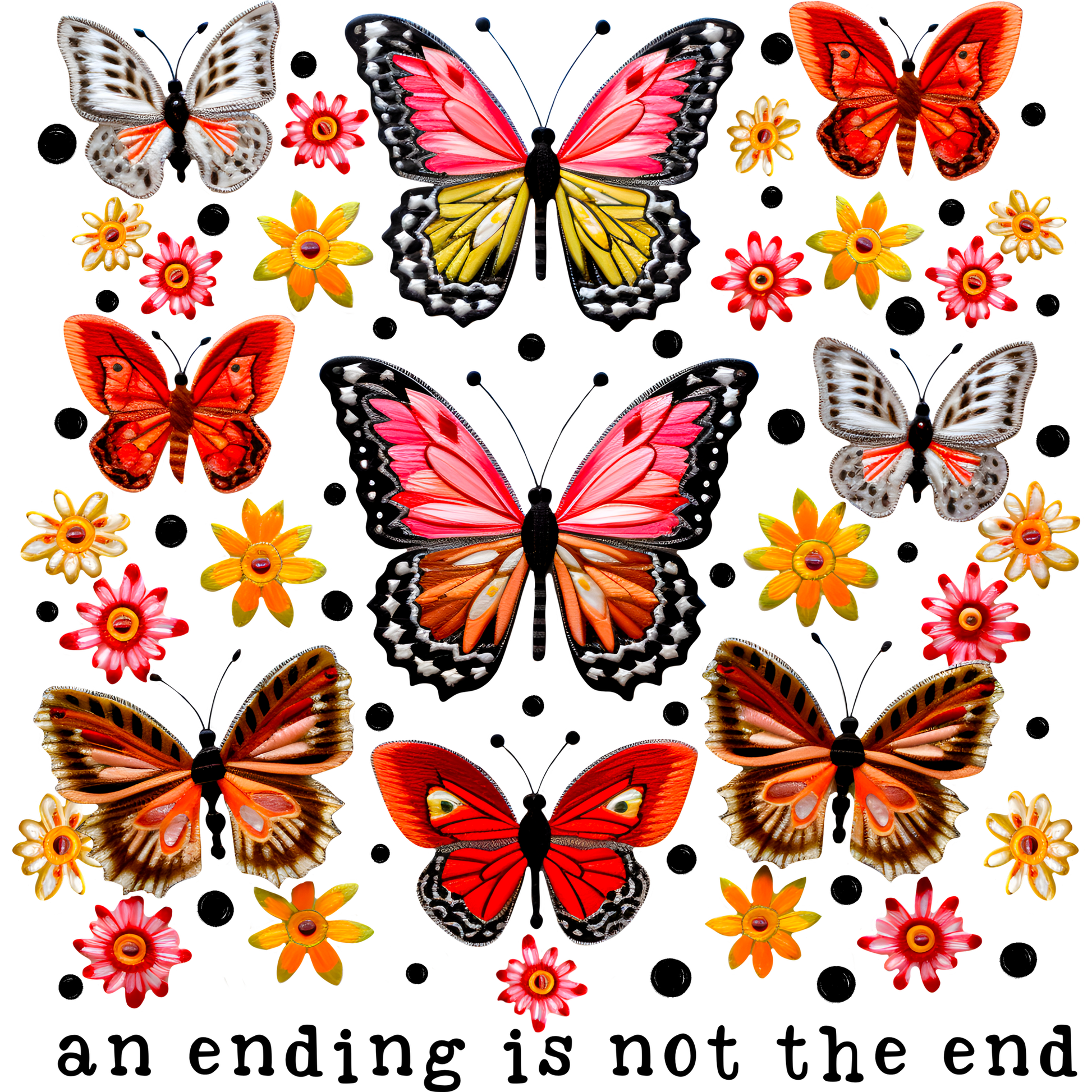 Colorful Butterfly Collection An Ending Is Not The End