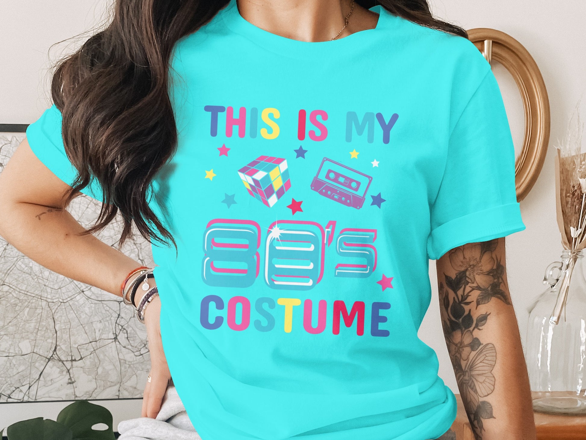 This Is My 80's Costume Fun Graphic T-Shirt Vintage 90s