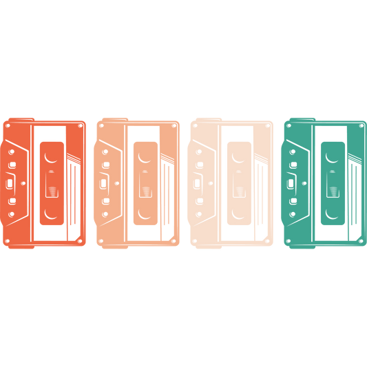 Retro Audio Cassette Tape Vector Art Print