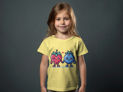 Adorable Strawberry and Blueberry Graphic T-Shirt