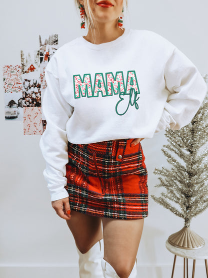Mama Elf Holiday Sweatshirt for Festive Seasons