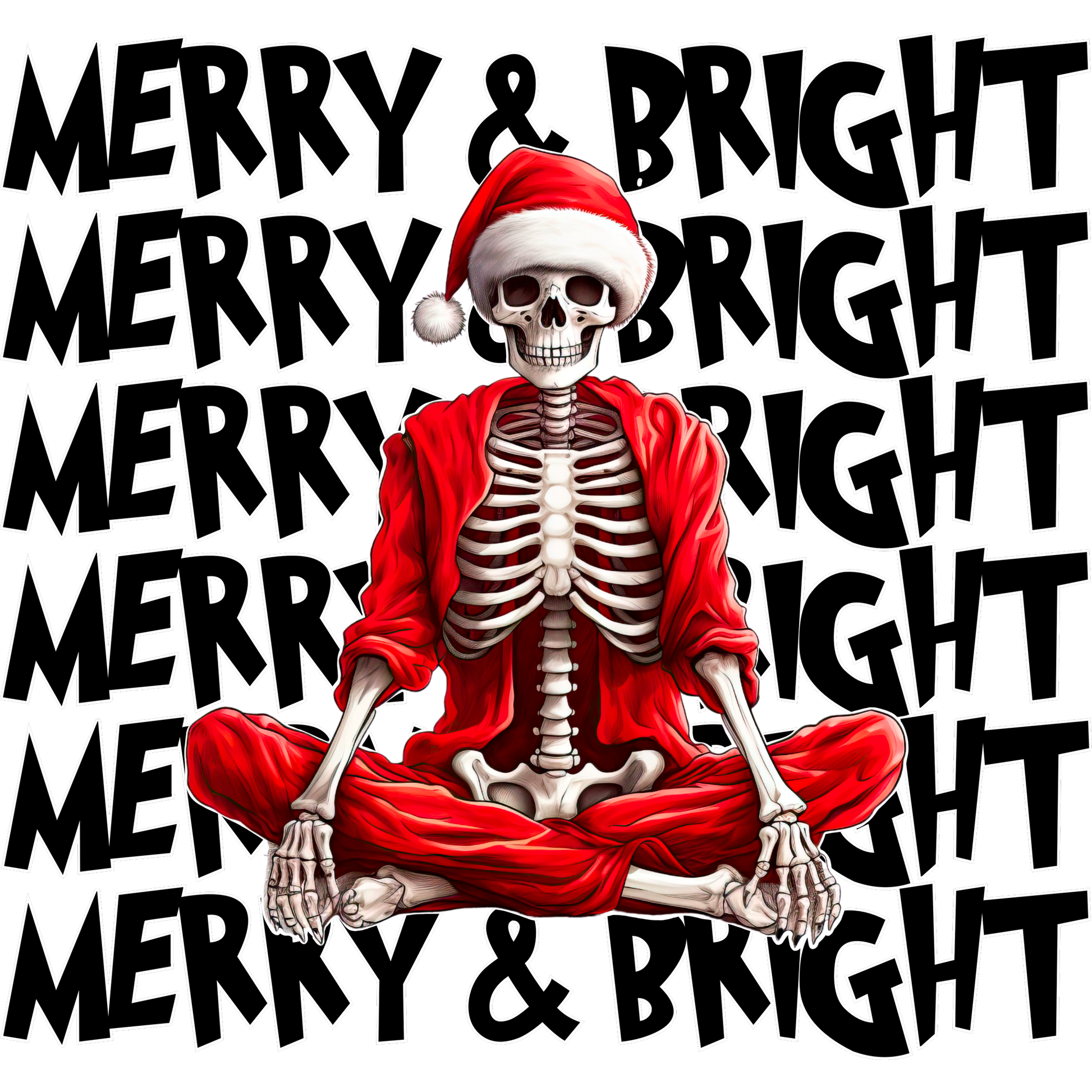 Merry and Bright Santa Skeleton Design Holiday Decor