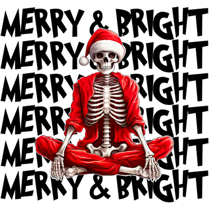 Merry and Bright Santa Skeleton Design Holiday Decor