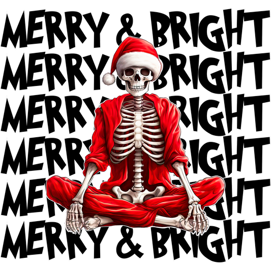 Merry and Bright Santa Skeleton Design Holiday Decor