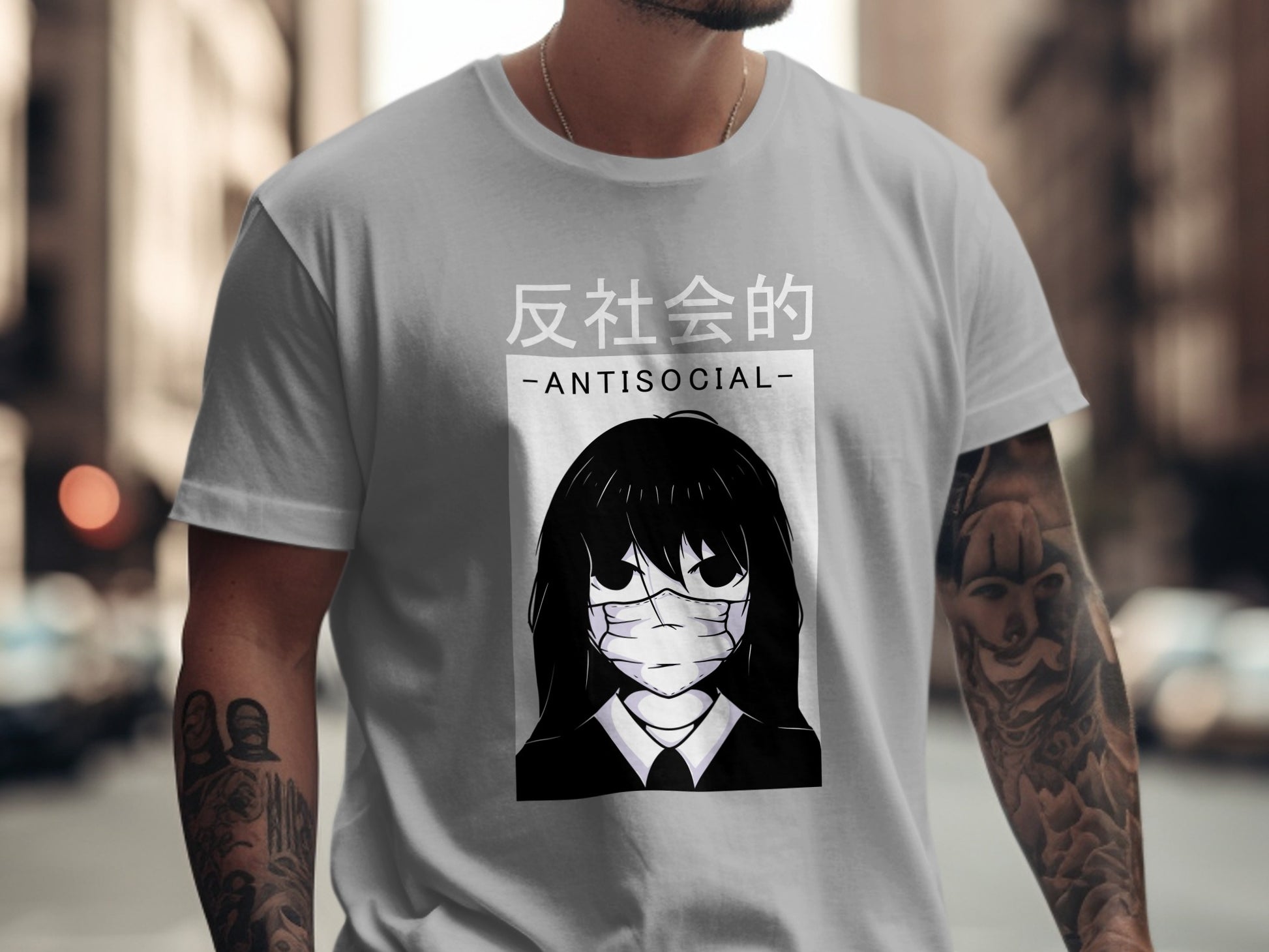 Antisocial Masked Girl Japanese Style Shirt
