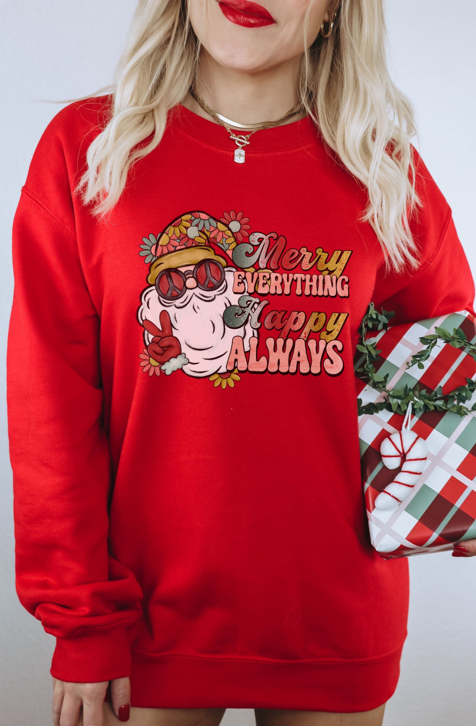 Merry Everything Happy Always Santa Sweater