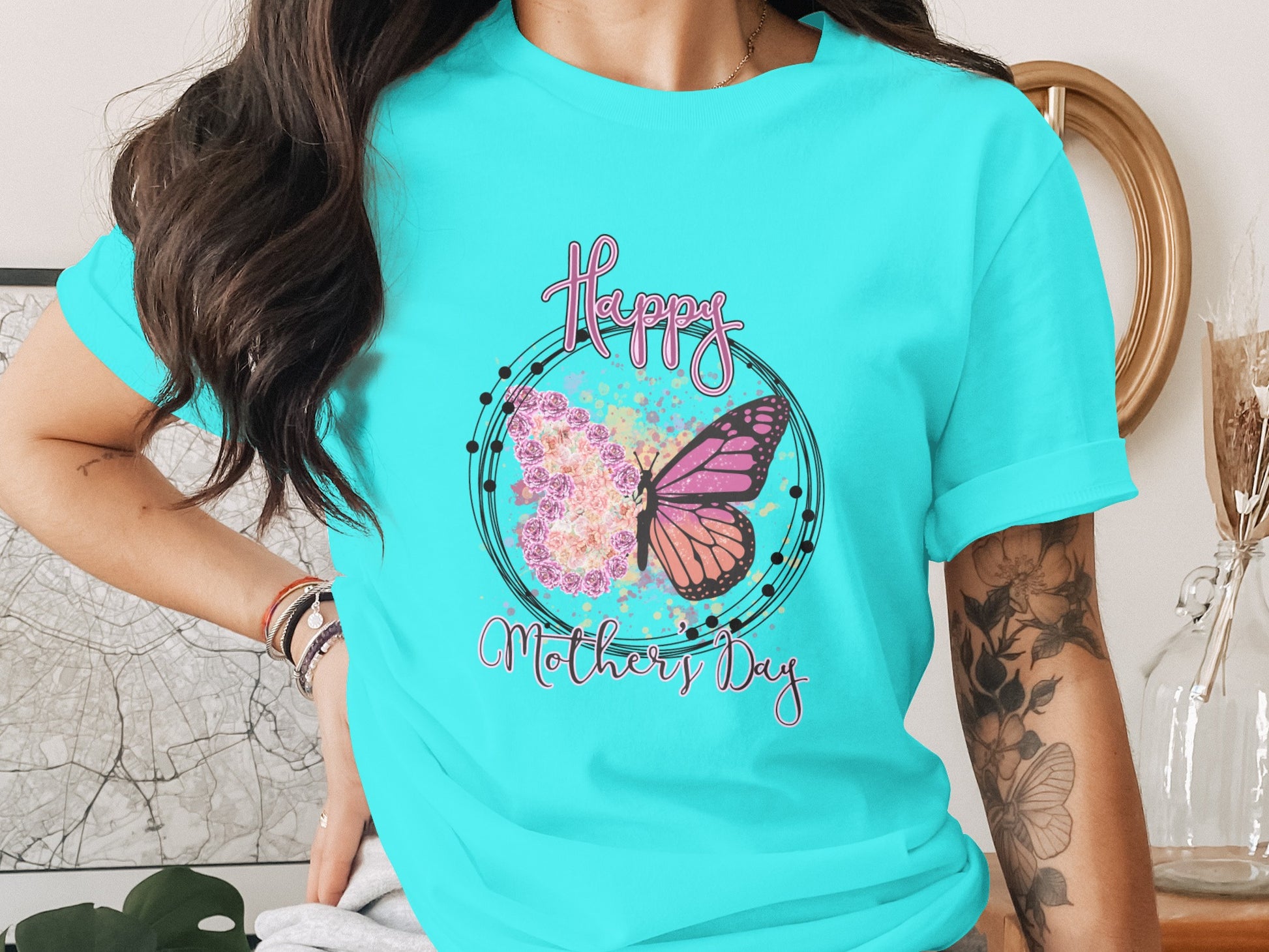 Happy Mother's Day Butterfly Graphic T-shirt