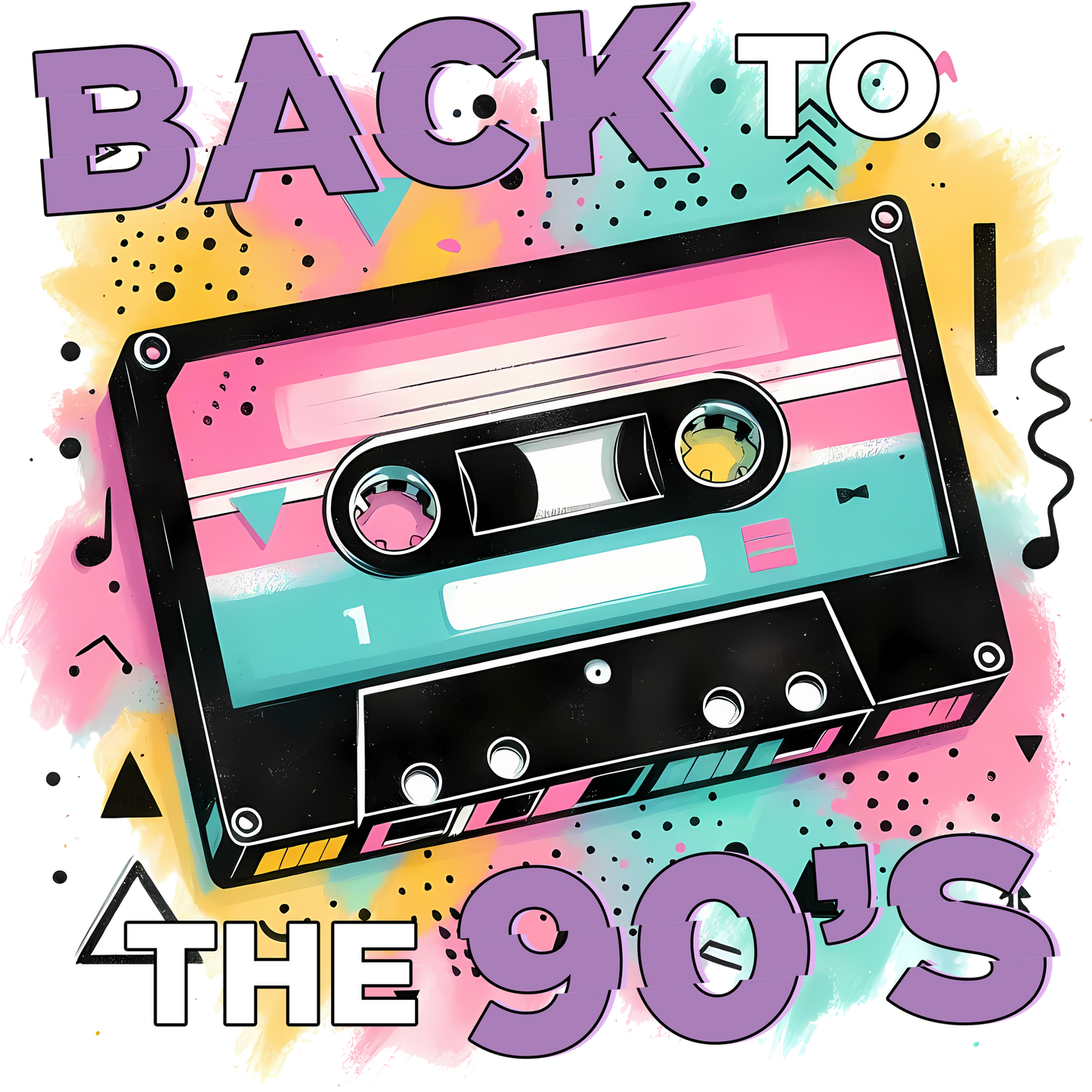 Retro Back to the 90's Cassette Tape Design