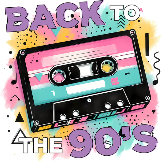 Retro Back to the 90's Cassette Tape Design