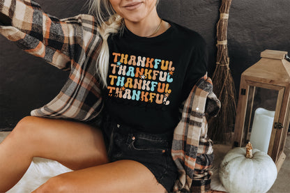 THANKFUL Colorful Text Graphic Women's Shirt Product