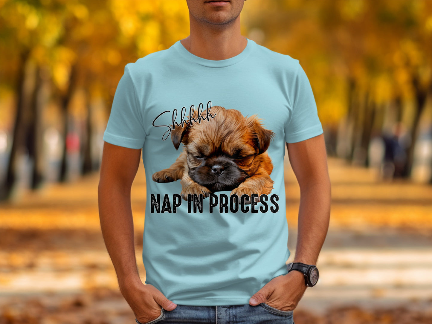 Shhh Nap In Process Funny Dog Graphic T-Shirt Product