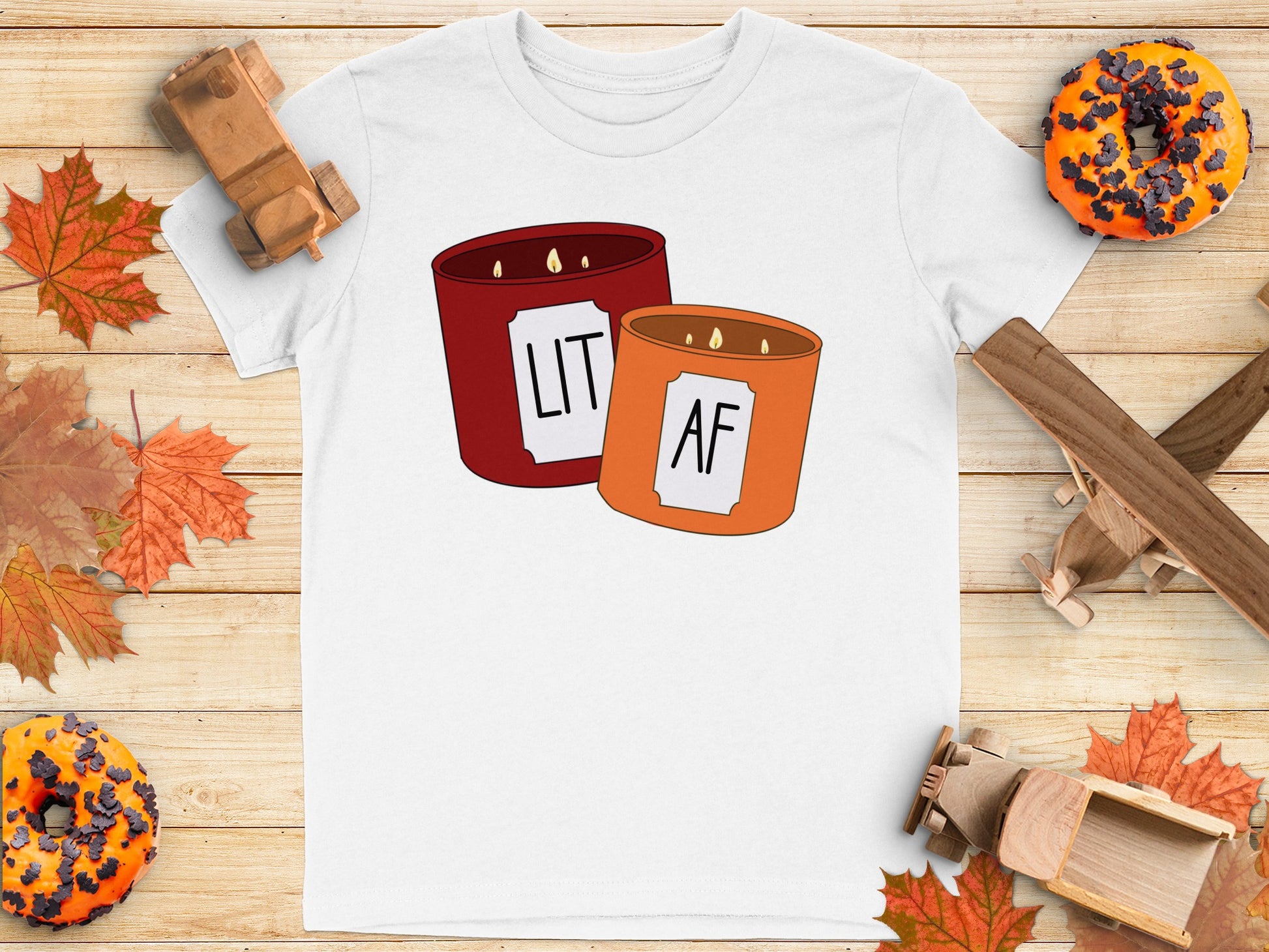 Funny Candle Design Graphic Tee Shirt