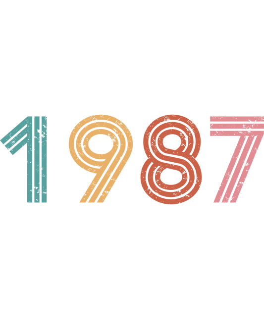 Distressed Retro Style 1987 Design for Vintage product