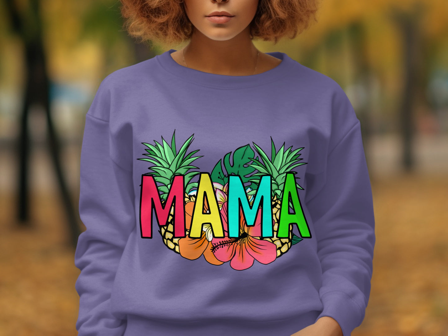 Colorful Pineapple Mama Tropical Sweatshirt