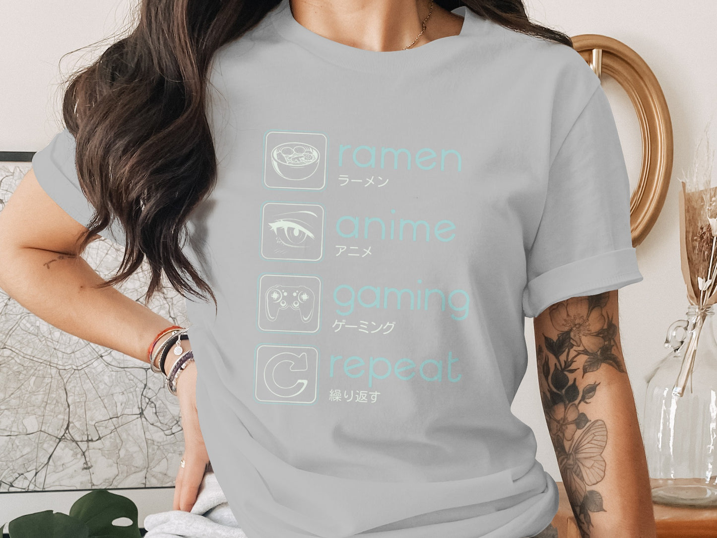Ramen Anime Gaming Repeat Graphic Tee Product
