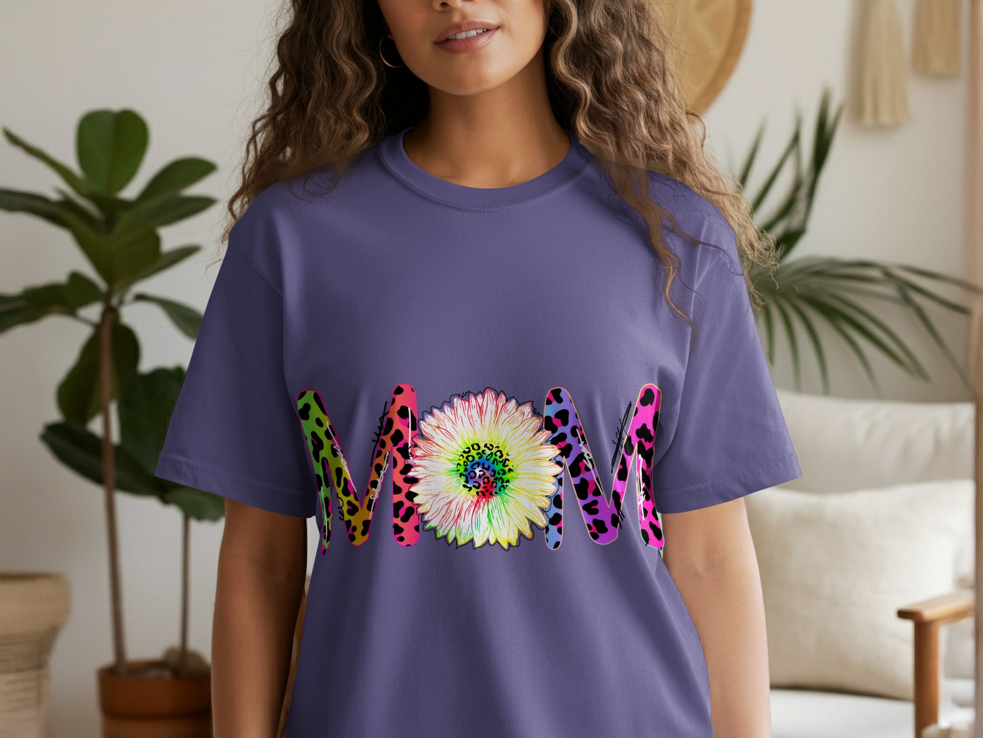 Colorful MOM Design with Floral Accent Shirt
