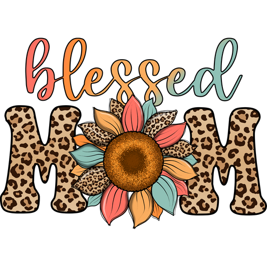 Blessed Mom Leopard Print Floral Art product type