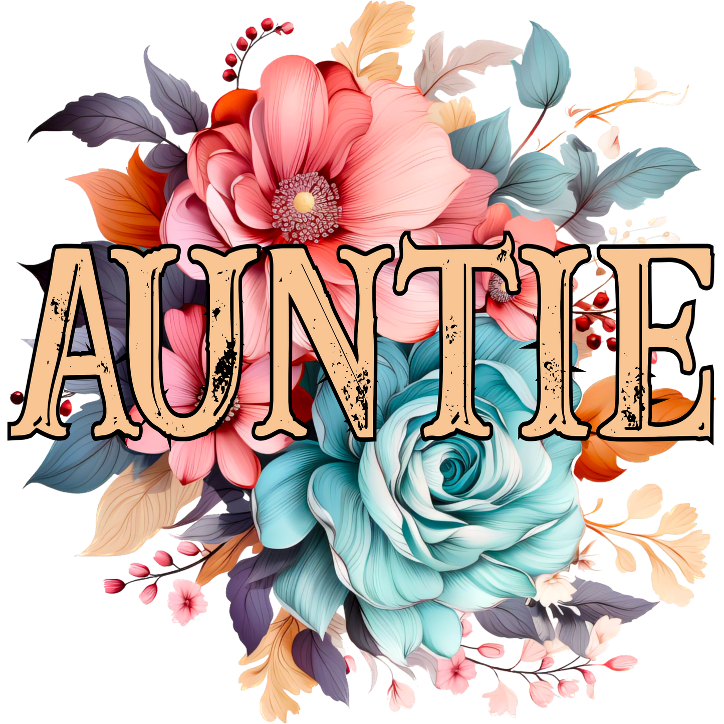 Auntie Floral Art with Colorful Flower Bouquet Decor
