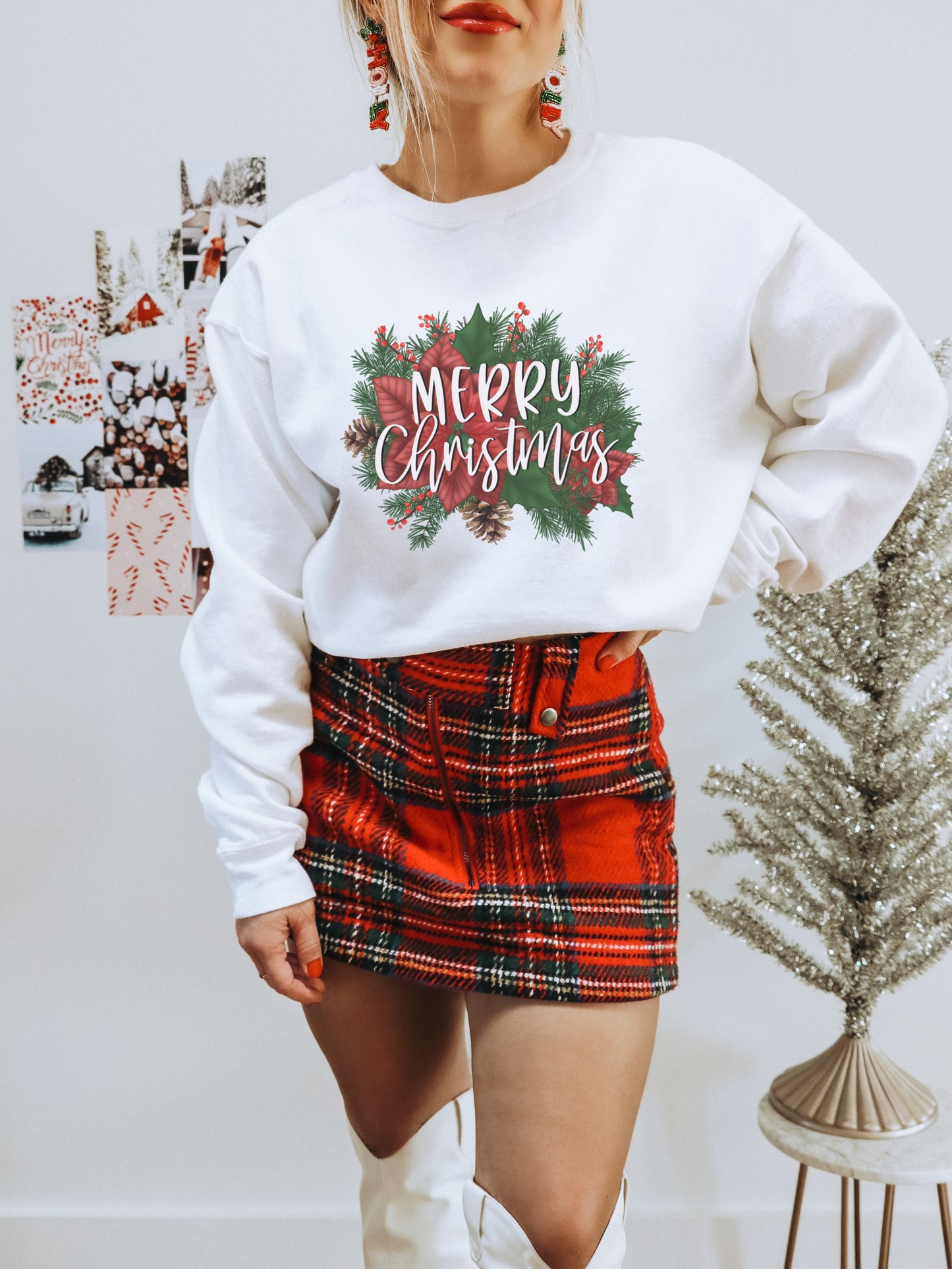 Merry Christmas Graphic Sweatshirt for Festive Cheer