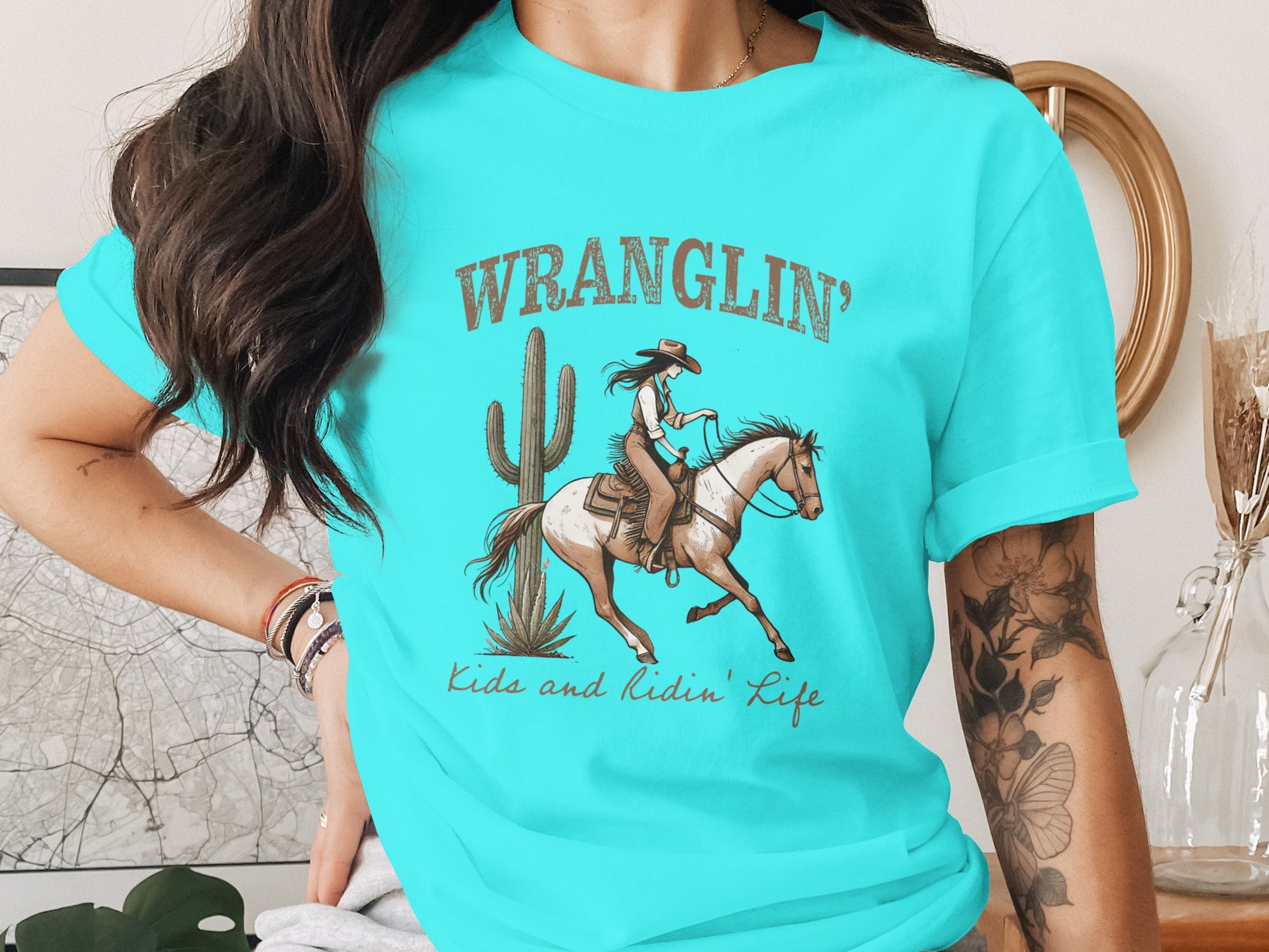 Wranglin' Kids and Ridin' Life Western Style Shirt