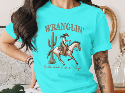 Wranglin' Kids and Ridin' Life Western Style Shirt