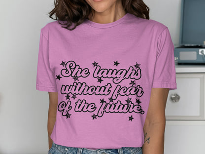 She laughs without fear of the future product