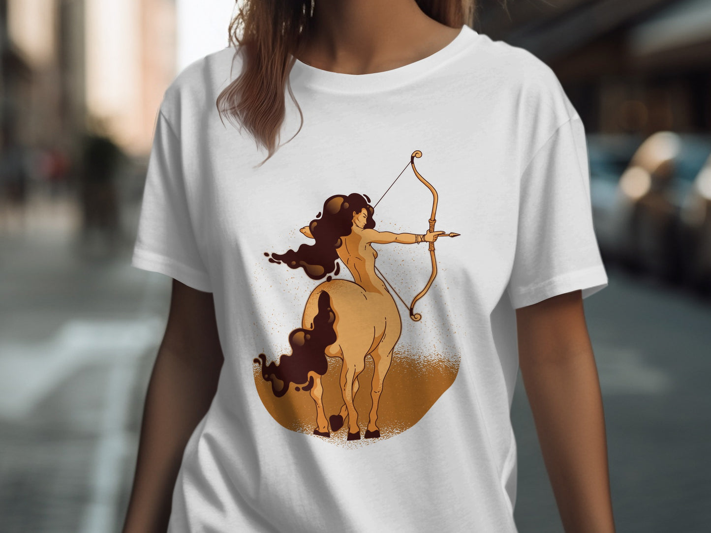 Vibrant centaur archer graphic t-shirt product