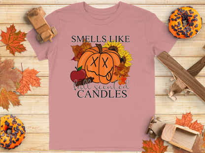 Smells Like Fall Scented Candles Halloween T-Shirt