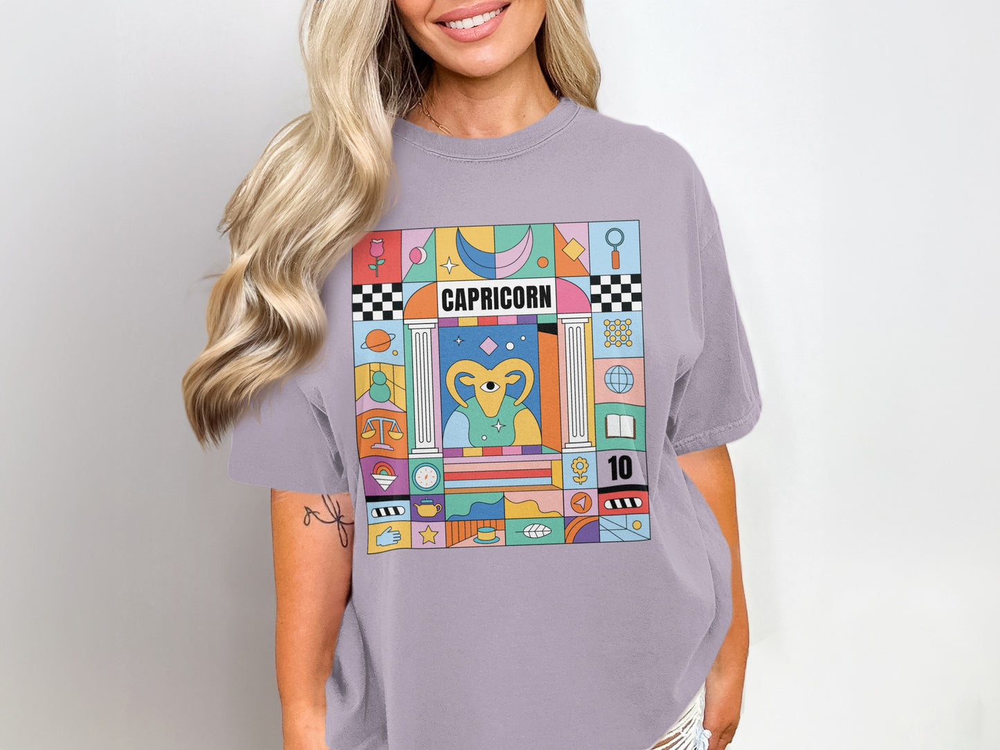Capricorn Modern Art Astrology Sign Graphic Tee