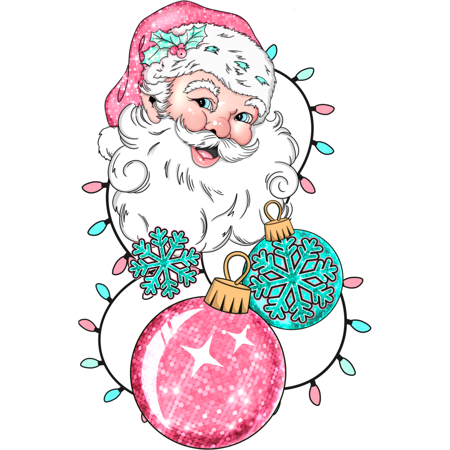 Sparkling Santa with Ornaments Christmas product