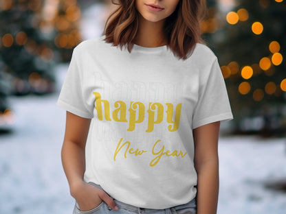 Happy New Year Graphic Tee Shirt for Celebration
