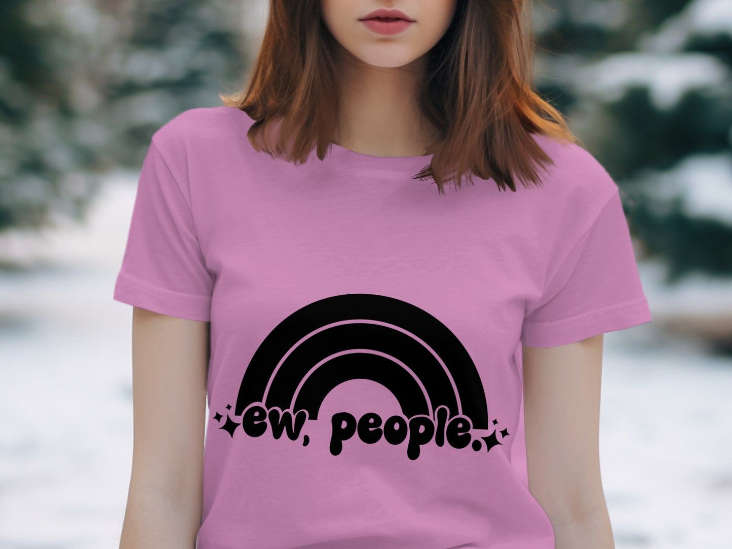 Ew People Rainbow Graphic TShirt for Casual Wear