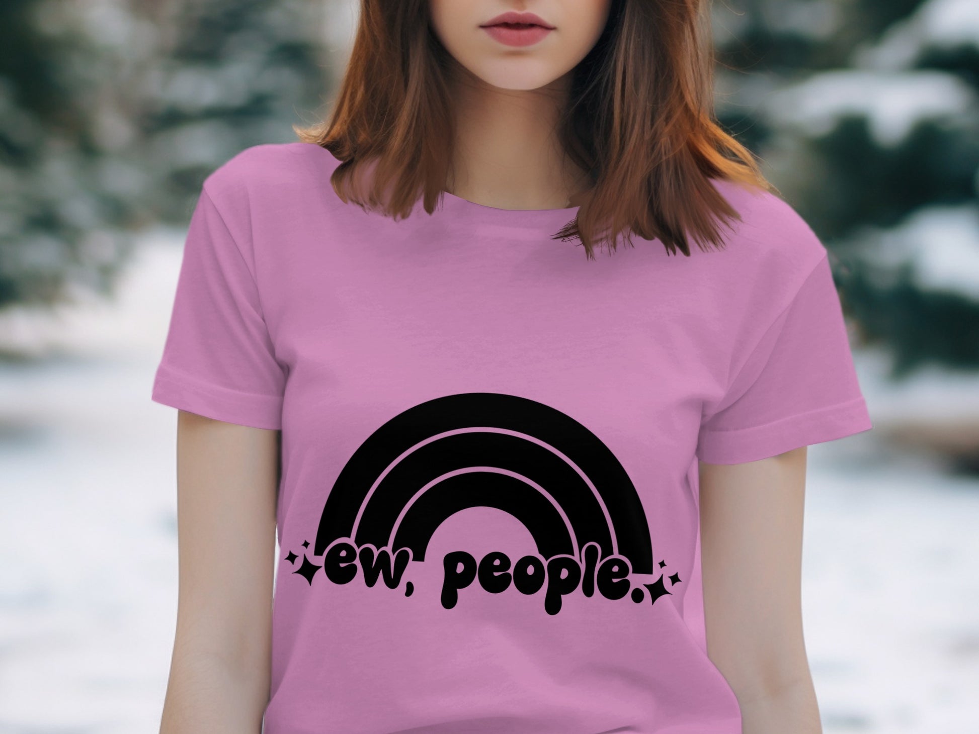 Ew People Rainbow Graphic TShirt for Casual Wear