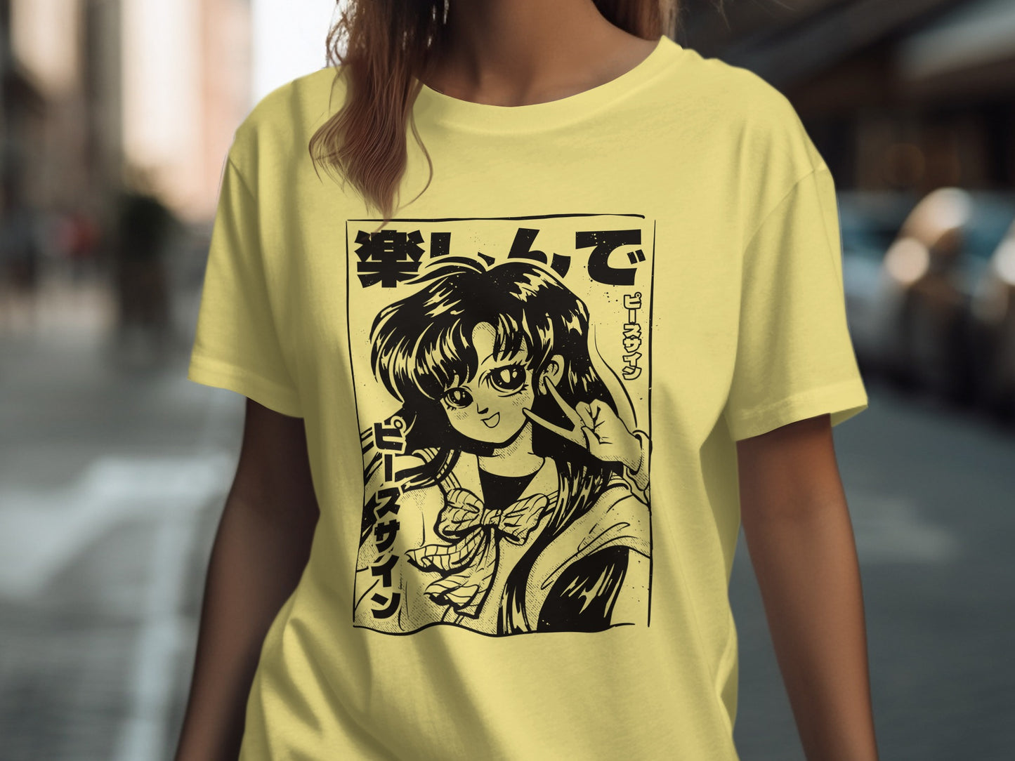 Vintage Japanese Anime Graphic T-Shirt Design
