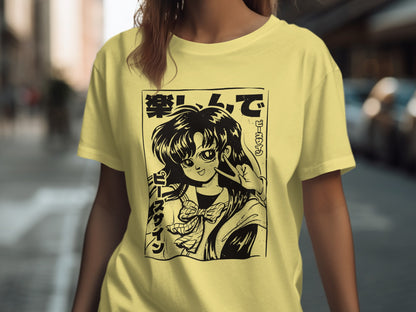 Vintage Japanese Anime Graphic T-Shirt Design