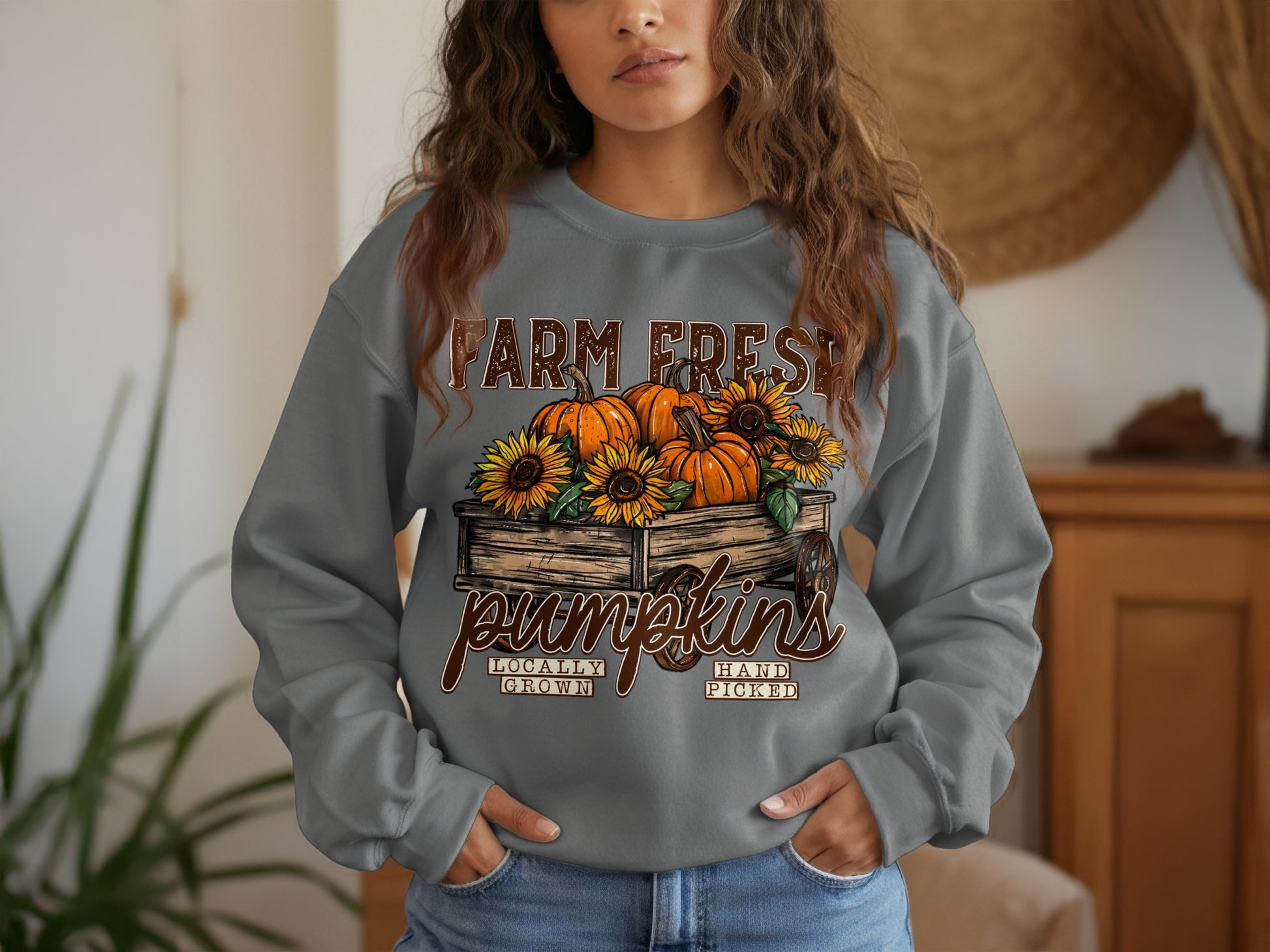 Farm Fresh Pumpkins Locally Grown Hand Picked Sweatshirt