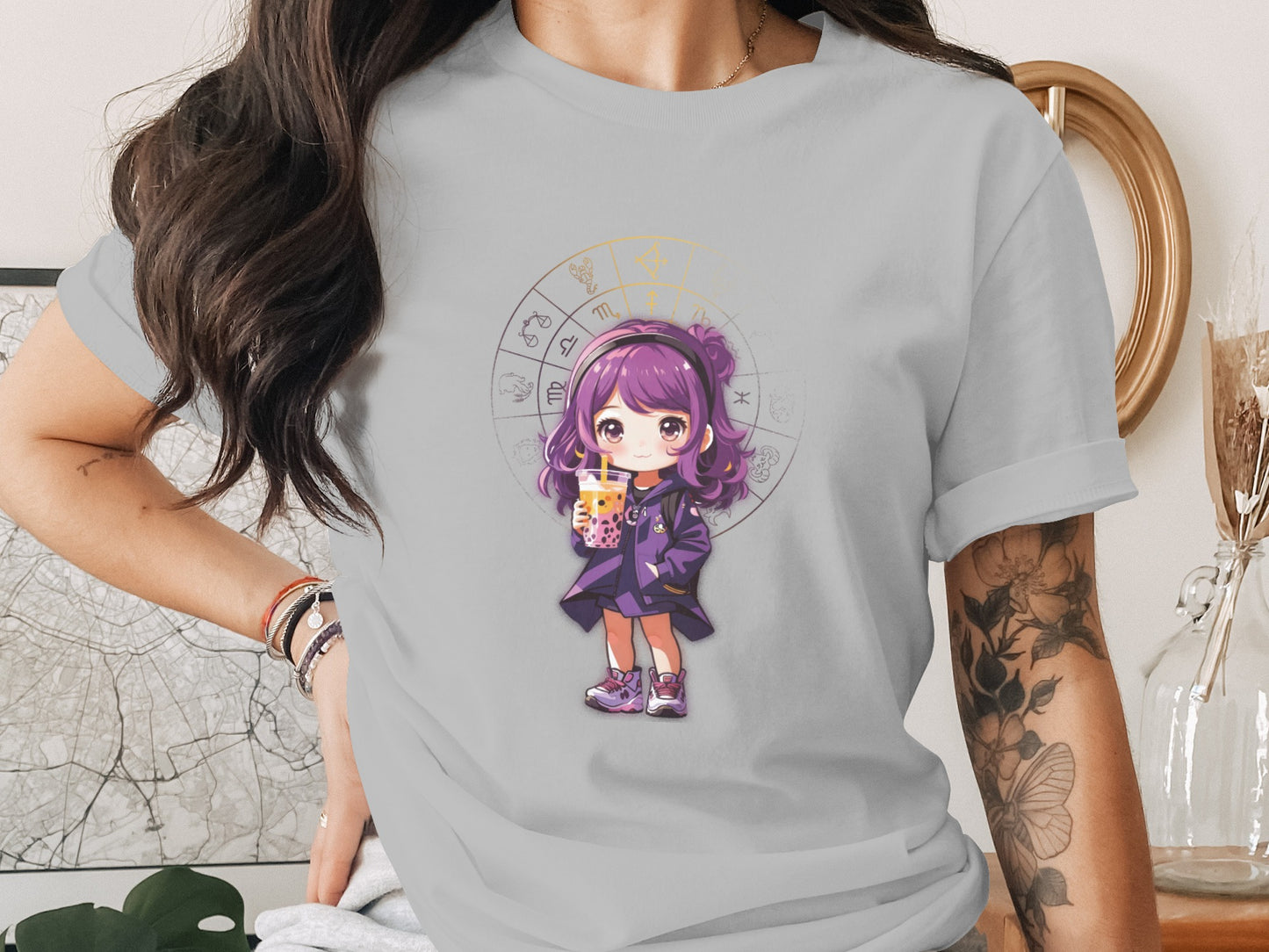 Cute Anime Girl Drinking Bubble Tea T-shirt