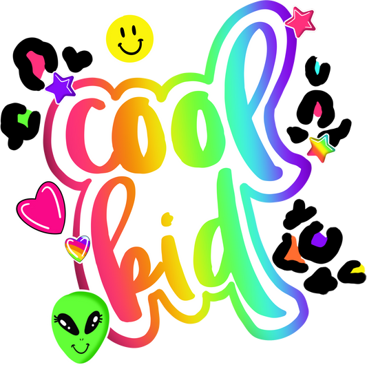 Cool Kid Rainbow and Alien Design Art Shirt