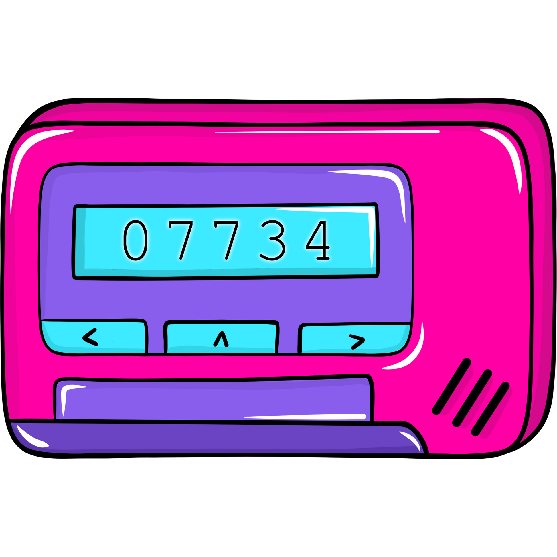 Retro Hot Pink Pager with Digital Display