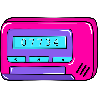 Retro Hot Pink Pager with Digital Display