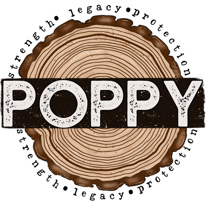 Poppy Strength Legacy Protection Wood Slice Art Decor