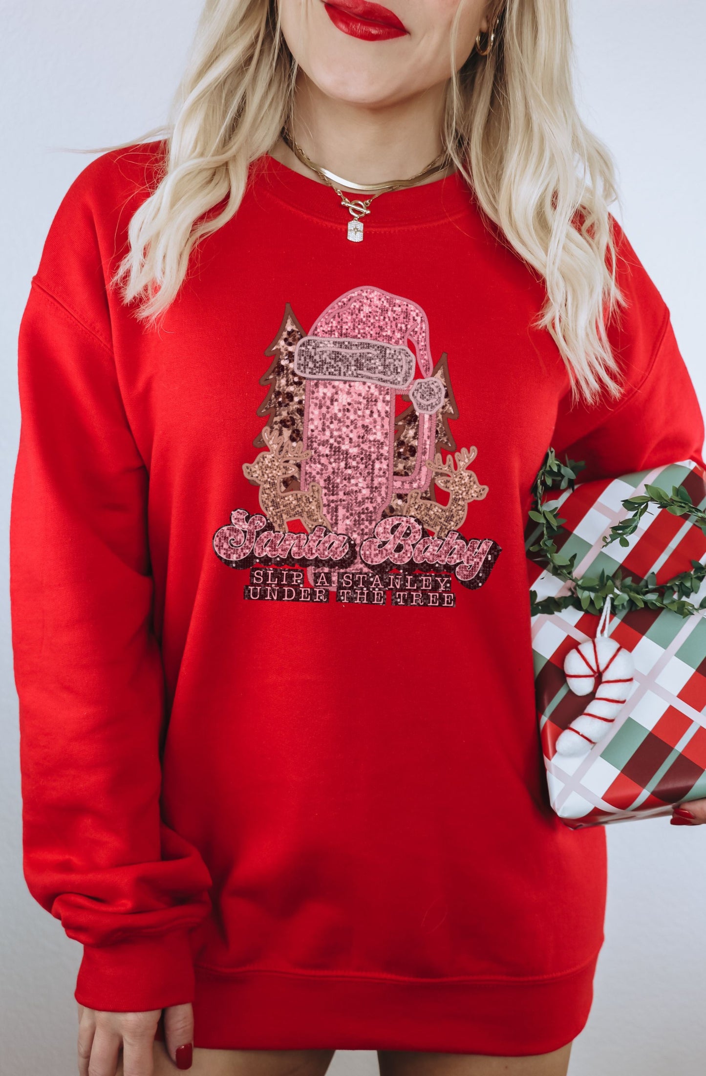Santa Sleigh Under the Tree Christmas Sweatshirt