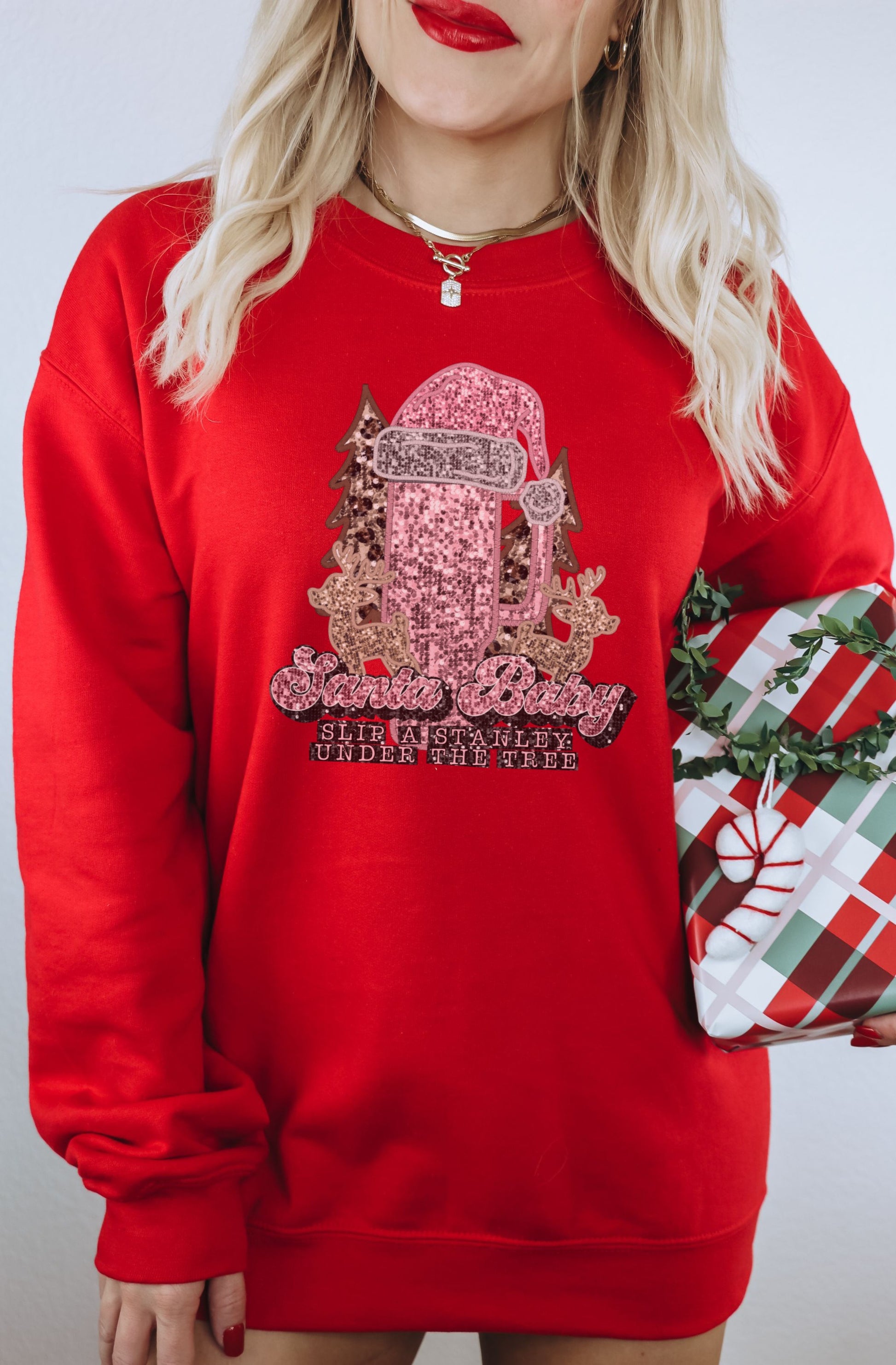 Santa Sleigh Under the Tree Christmas Sweatshirt