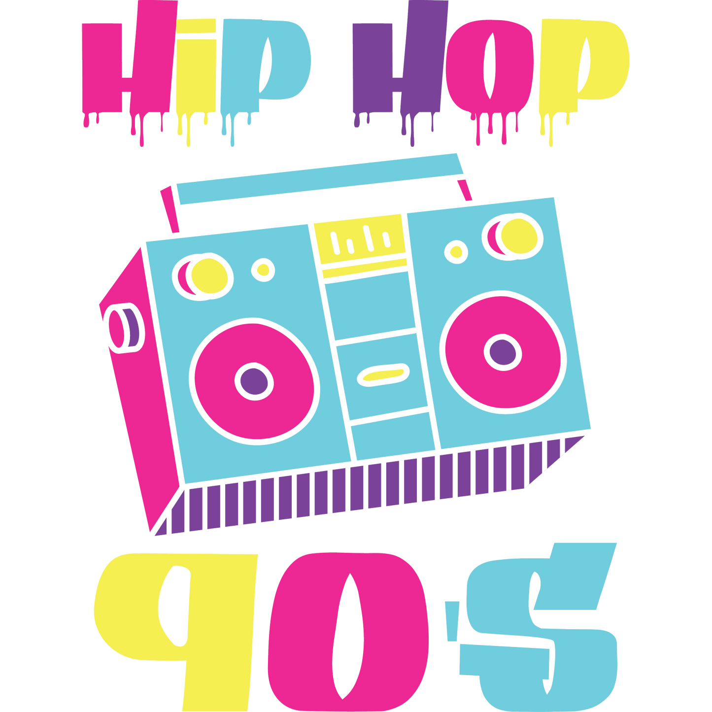 Retro Hip Hop 90s Boom Box Graphic Design Shirt