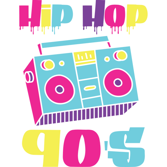 Retro Hip Hop 90s Boom Box Graphic Design Shirt